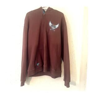 Cowgirl Hardware Women's XXL Brown and Teal Western cowgirl Zip Up hoodie